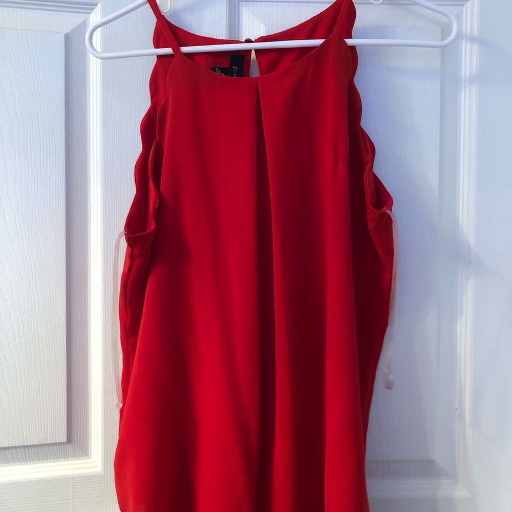 Red Scalloped Tank Top